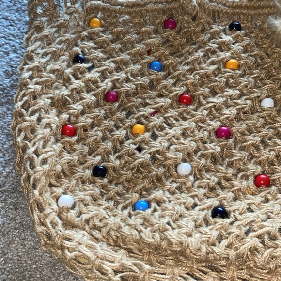 SHIRALEAH Luana tote bag tote in natural with beaded details - Picture 6 of 8